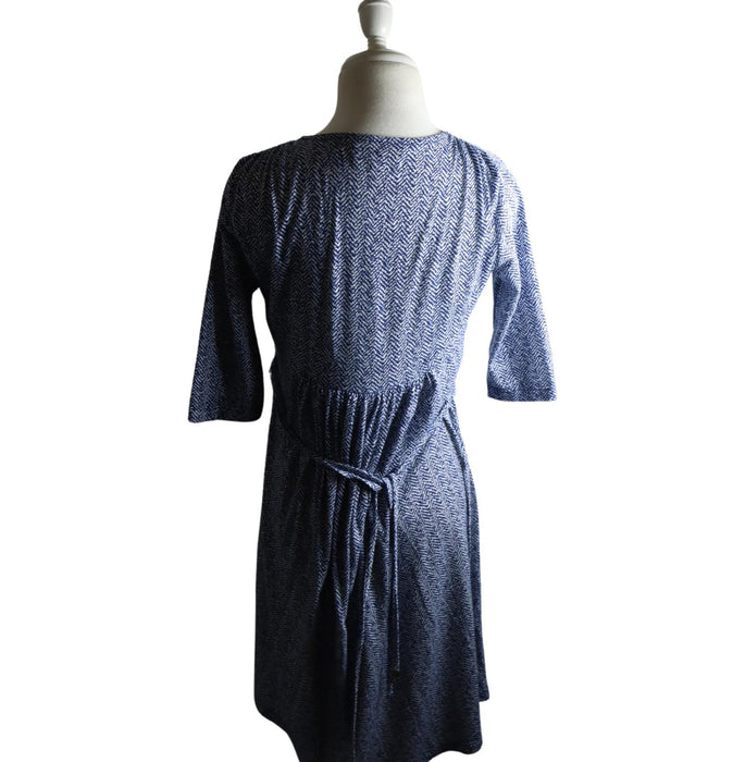 A Blue Long Sleeve Dresses from Mayarya in size S for maternity. (Back View)