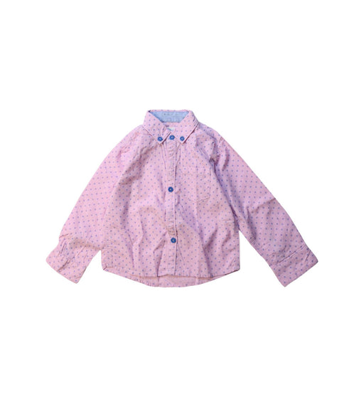A Blue Long Sleeve Shirts from Gingersnaps in size 6-12M for boy. (Front View)