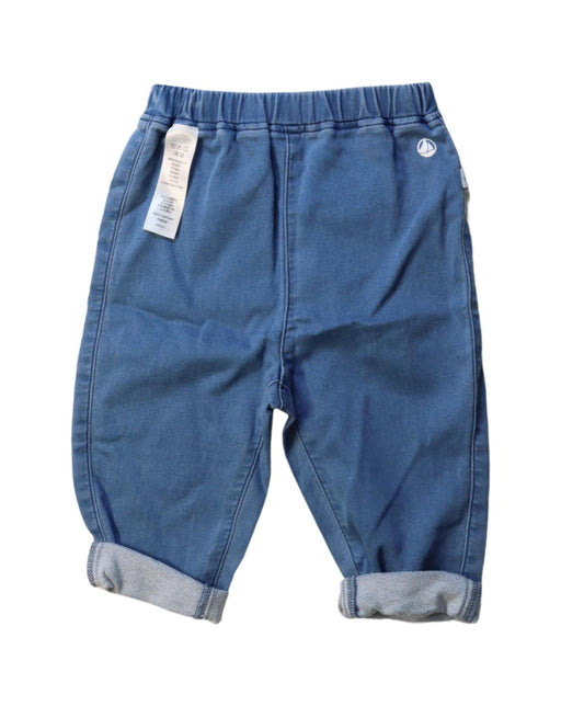A Blue Casual Pants from Petit Bateau in size 12-18M for girl. (Front View)