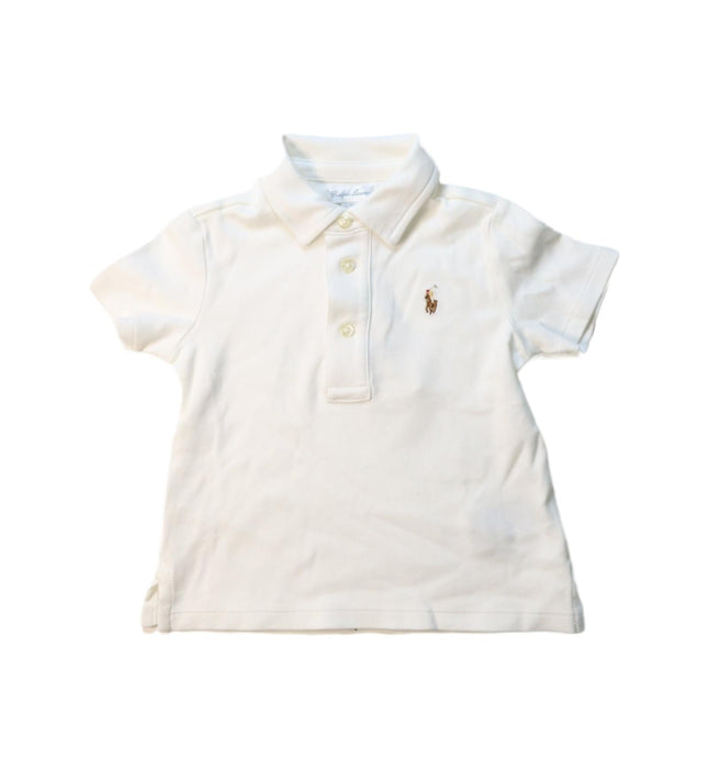 A White Short Sleeve Polos from Ralph Lauren in size 6-12M for boy. (Front View)