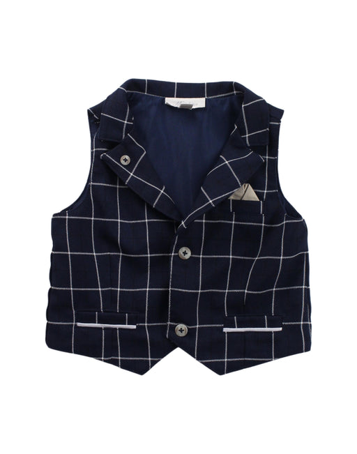 A Blue Suit Vests from Miniclasix in size 6-12M for boy. (Front View)
