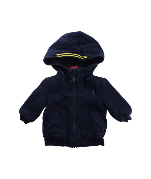 A Blue Zippered Sweatshirts from Ferrari in size 6-12M for girl. (Front View)