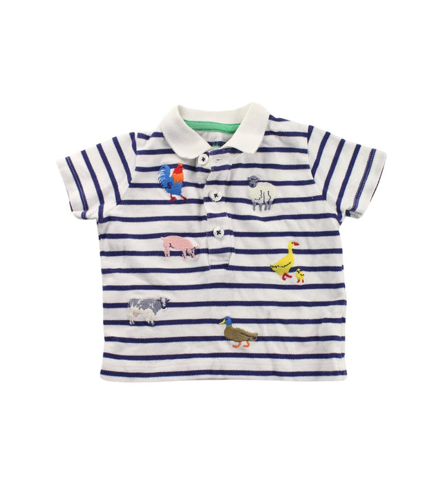 A Blue Short Sleeve Polos from Boden in size 3-6M for boy. (Front View)
