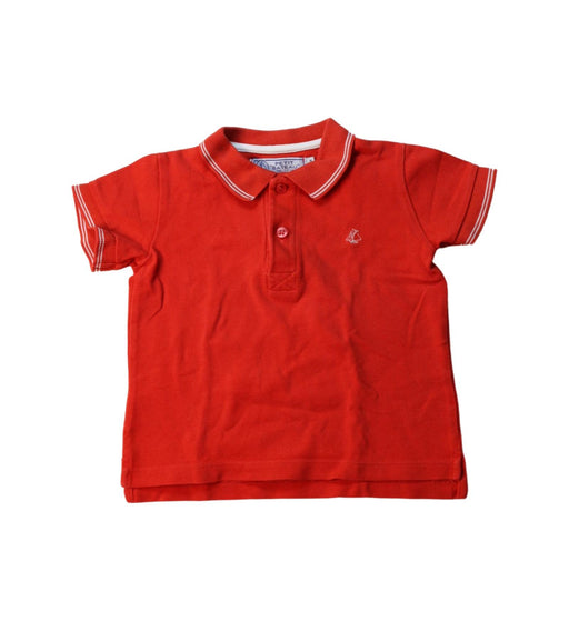 A Red Short Sleeve Polos from Petit Bateau in size 3T for boy. (Front View)