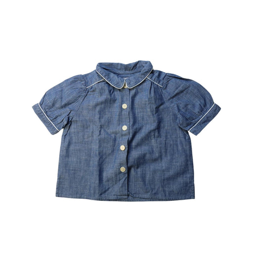 A Blue Short Sleeve Tops from Bonpoint in size 6T for girl. (Front View)