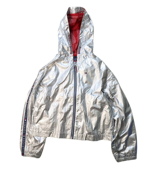A Metallic Lightweight Jackets from Tommy Hilfiger in size 12Y for girl. (Front View)