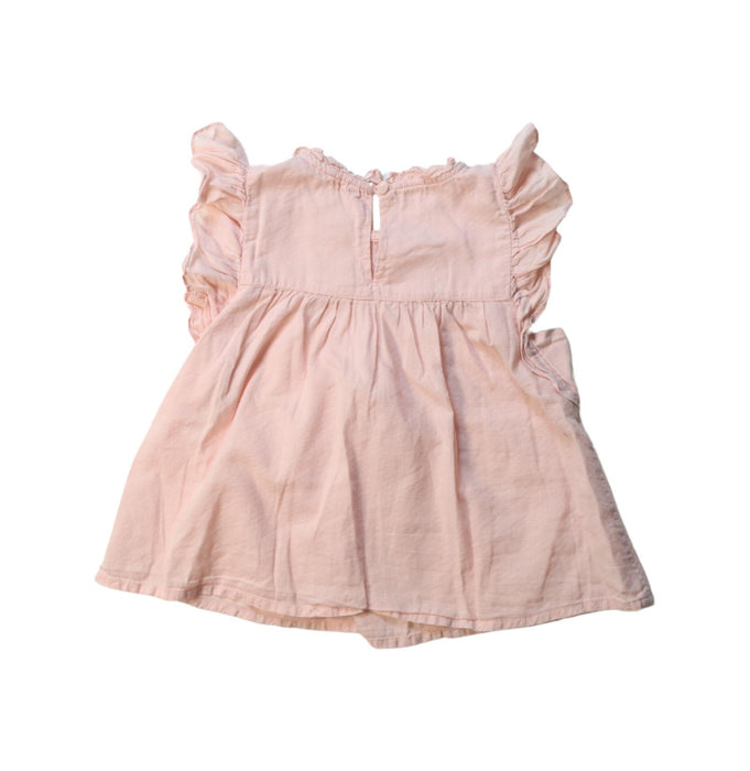 A Pink Sleeveless Dresses from Monoprix in size 4T for girl. (Back View)