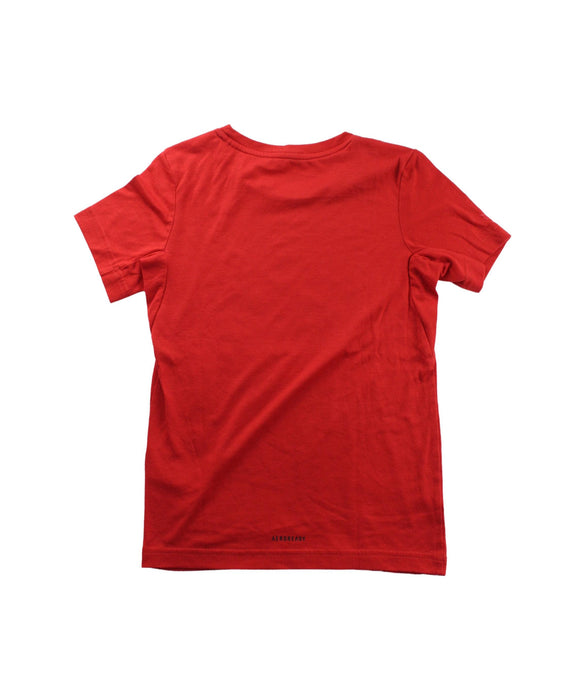 A Red Short Sleeve T Shirts from Adidas in size 7Y for boy. (Back View)