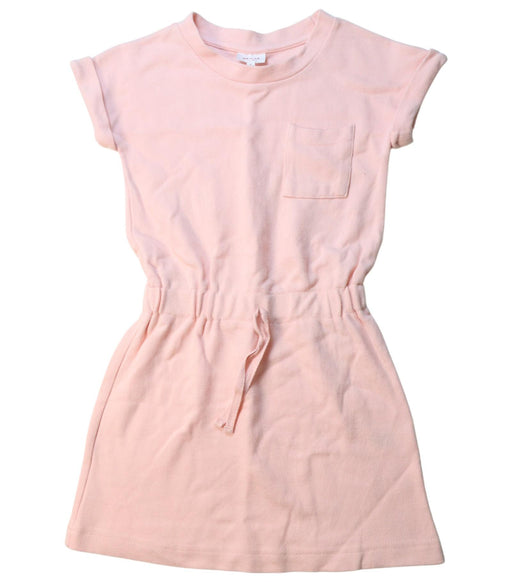 A Pink Short Sleeve Dresses from Seed in size 5T for girl. (Front View)