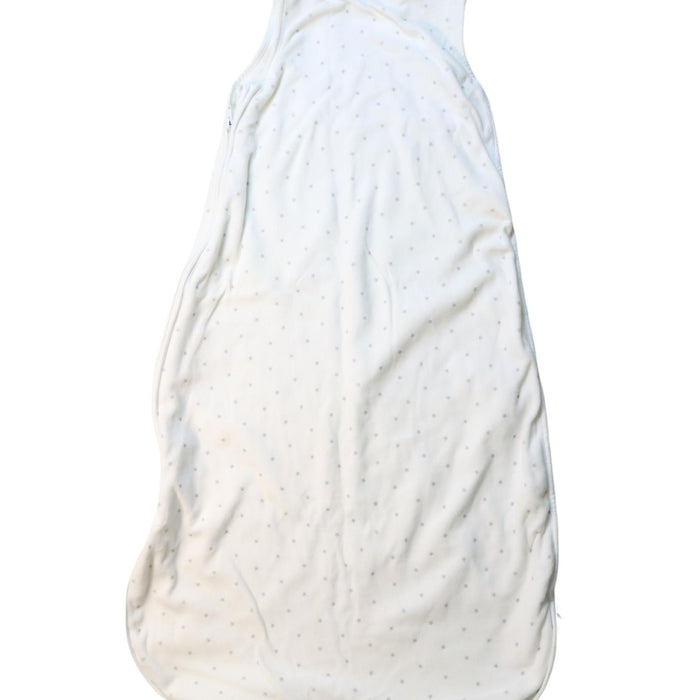 A White Sleepsacs from The Little White Company in size 6-12M for neutral. (Back View)
