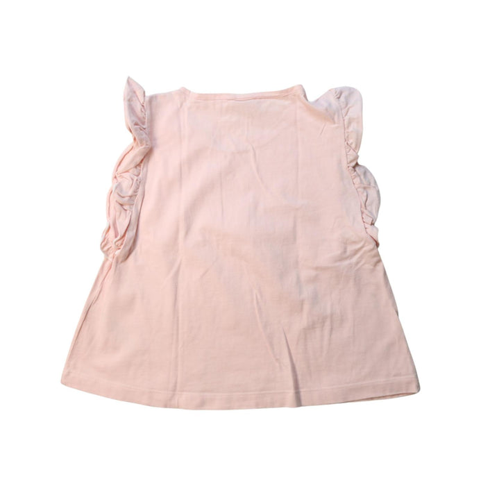 A Pink Sleeveless Tops from Petit Bateau in size 6T for girl. (Back View)