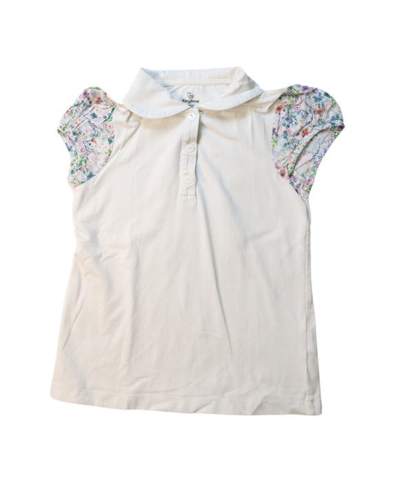 A Multicolour Short Sleeve Polos from Kingkow in size 5T for girl. (Front View)