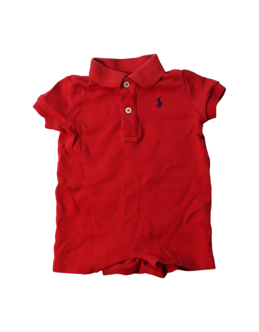 A Red Short Sleeve Rompers from Ralph Lauren in size 3-6M for boy. (Front View)