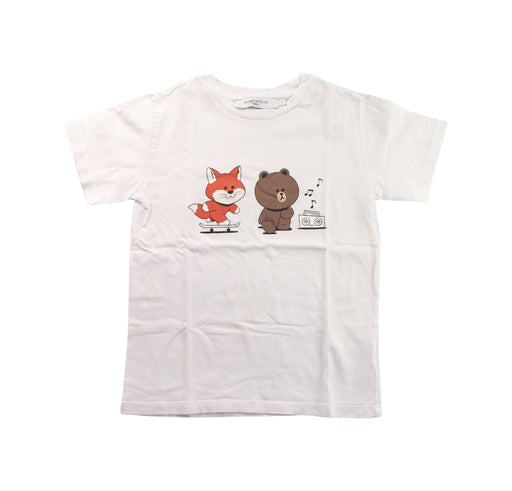 A White Short Sleeve T Shirts from Maison Kitsuné in size 8Y for girl. (Front View)