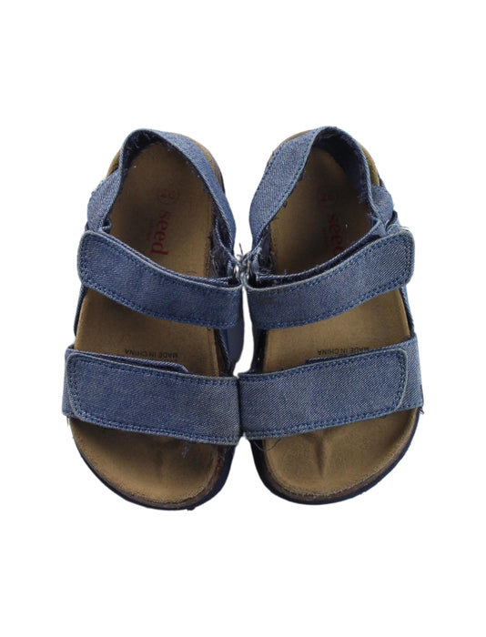A Blue Sandals from Seed in size 4T for boy. (Back View)