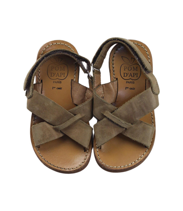 A Brown Sandals from Pom d’Api in size 3T for boy. (Back View)