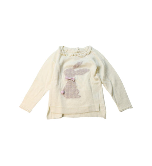 A Ivory Long Sleeve Tops from Chickeeduck in size 18-24M for girl. (Front View)