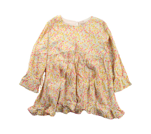 A Yellow Long Sleeve Dresses from Petit Main in size 7Y for girl. (Front View)
