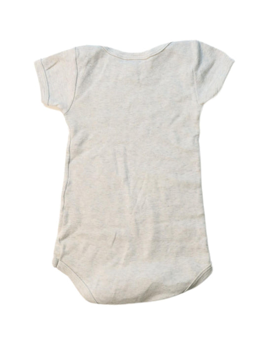 A Grey Short Sleeve Bodysuits from Petit Bateau in size 3-6M for neutral. (Back View)