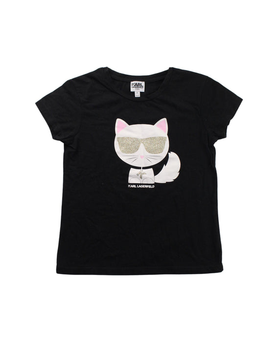 A Black Short Sleeve T Shirts from Karl Lagerfeld in size 8Y for girl. (Front View)