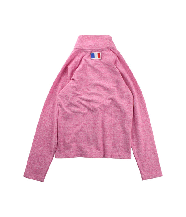 A Pink Zippered Sweatshirts from XAMAS in size 10Y for girl. (Back View)