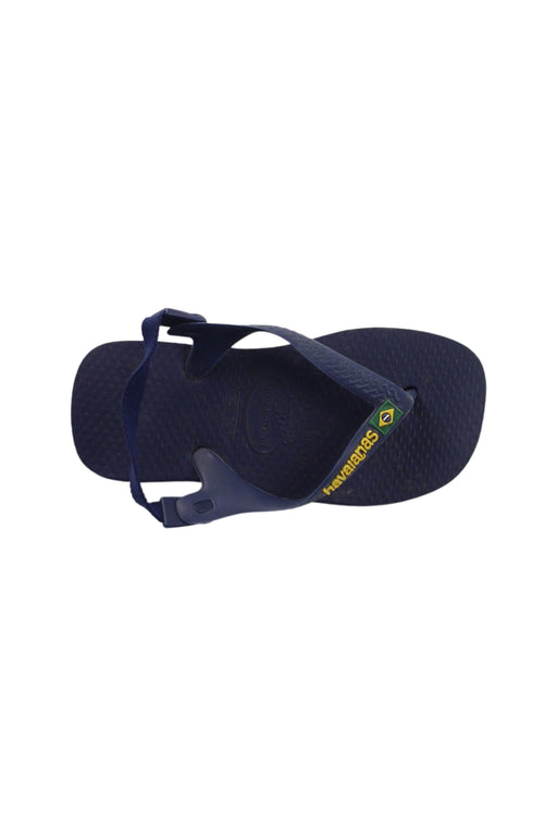 A Blue Flip Flops from Havaianas in size 4T for boy. (Front View)