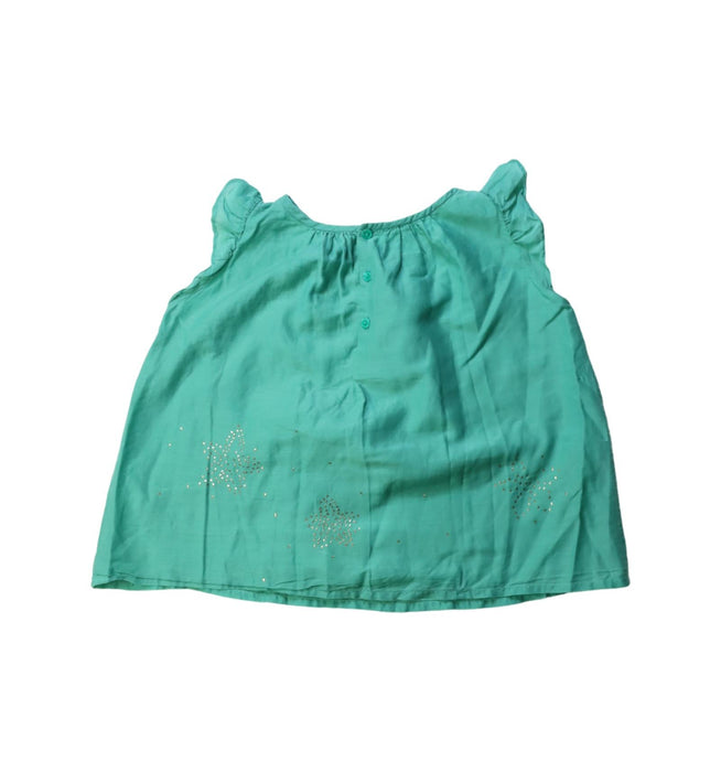 A Green Sleeveless Tops from Bonpoint in size 3T for girl. (Back View)