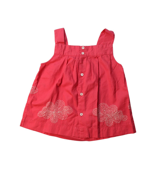 A Red Sleeveless Tops from Bonpoint in size 3T for girl. (Back View)