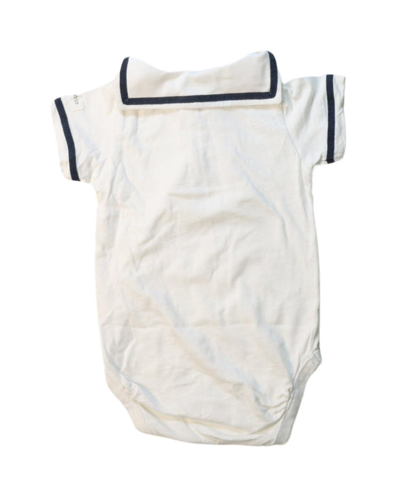 A Navy Short Sleeve Bodysuits from Newbie in size 3-6M for neutral. (Back View)