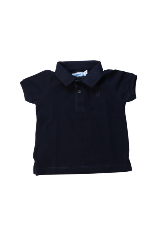 A Black Short Sleeve Polos from Mayoral in size 3-6M for boy. (Front View)