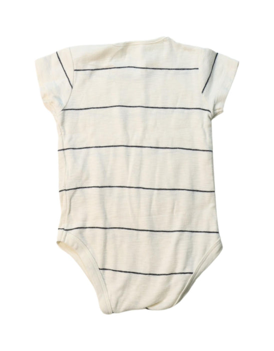 A Ivory Short Sleeve Bodysuits from Play Up in size 6-12M for boy. (Back View)