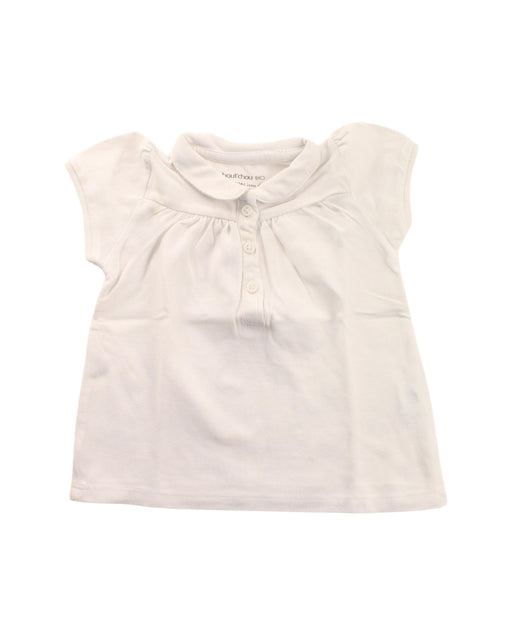 A White Short Sleeve Polos from Bout'Chou in size 6-12M for girl. (Front View)