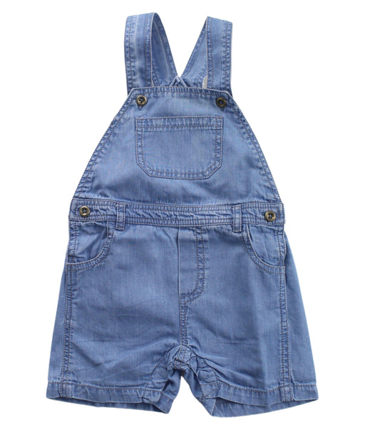 A Blue Overall Shorts from Bout'Chou in size 3-6M for girl. (Front View)