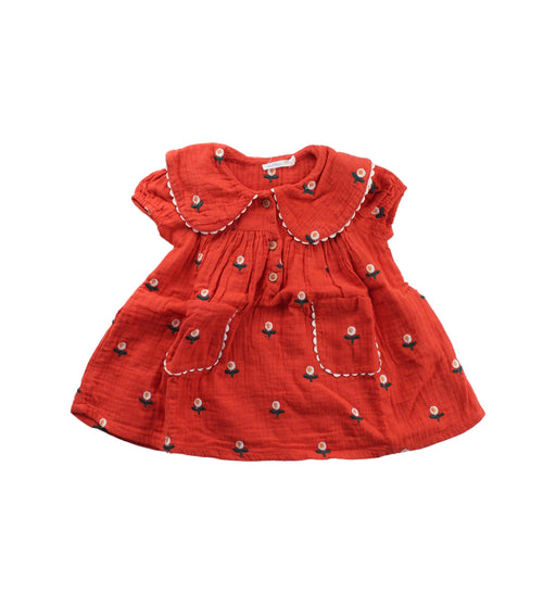 A Red Short Sleeve Dresses from Bout'Chou in size 3-6M for girl. (Front View)