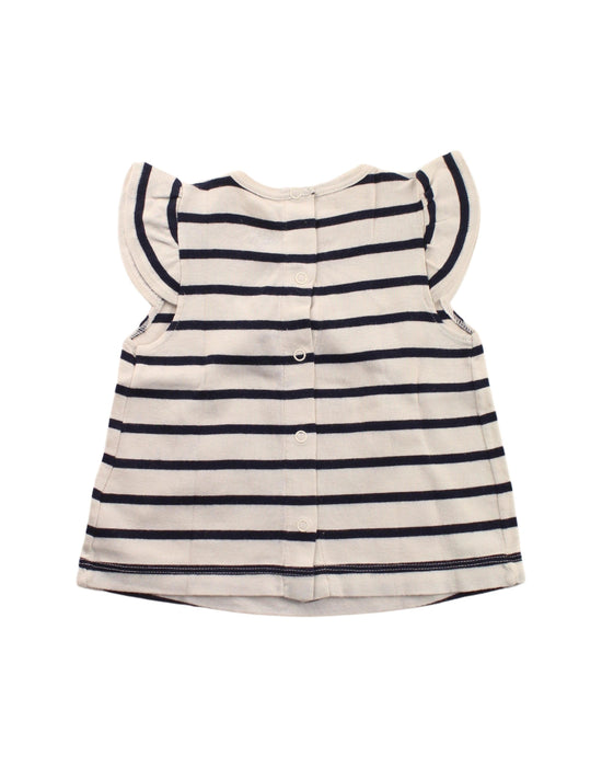 A Black Short Sleeve Tops from Petit Bateau in size 6-12M for girl. (Back View)