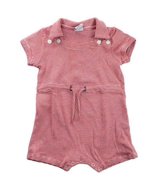 A Red Short Sleeve Rompers from Petit Bateau in size 3-6M for girl. (Front View)