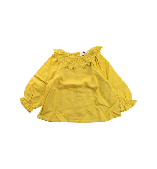A Yellow Long Sleeve Tops from Cyrillus in size 6-12M for girl. (Front View)