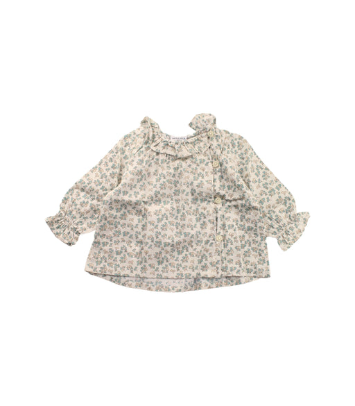 A Green Long Sleeve Tops from Neck & Neck in size 6-12M for girl. (Front View)