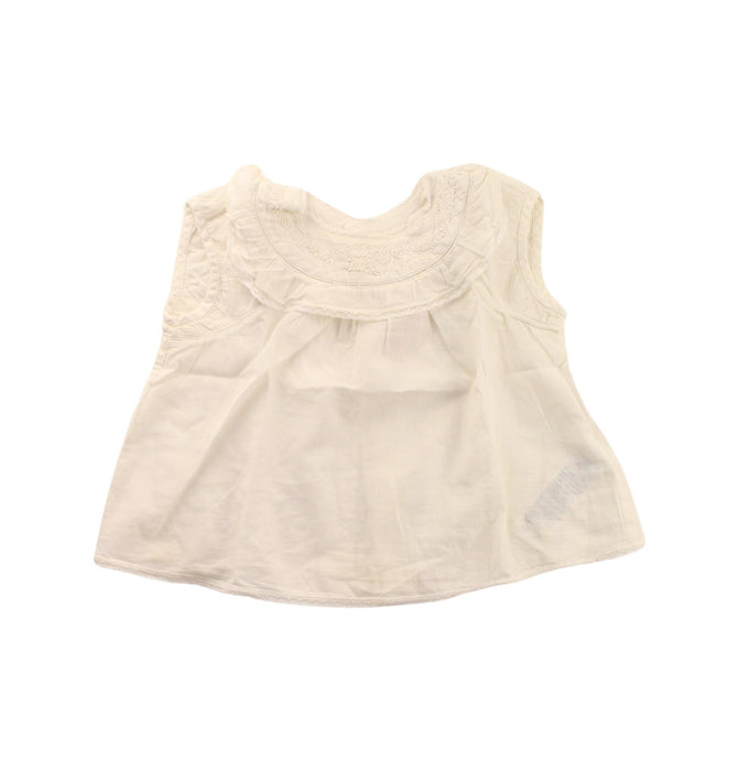 A White Sleeveless Tops from Bonpoint in size 6-12M for girl. (Front View)
