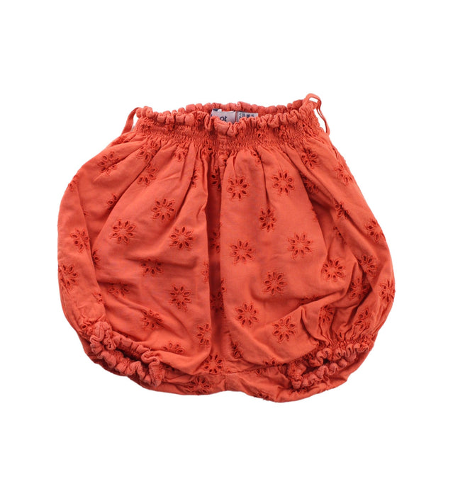 A Orange Bloomers from Knot in size 3T for girl. (Front View)