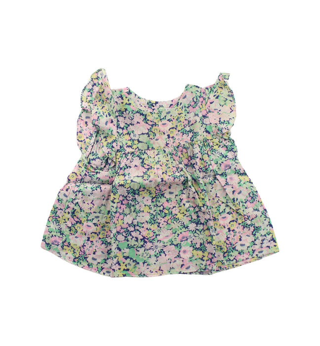 A Green Sleeveless Tops from Jacadi in size 6-12M for girl. (Front View)