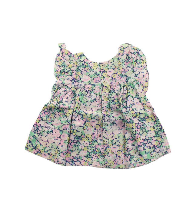 A Green Sleeveless Tops from Jacadi in size 6-12M for girl. (Back View)