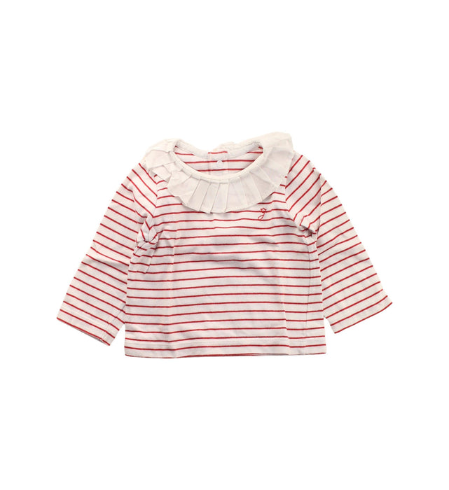 A Red Long Sleeve Tops from Jacadi in size 6-12M for girl. (Front View)