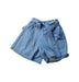 A Blue Shorts from Petit Bateau in size 12Y for girl. (Front View)