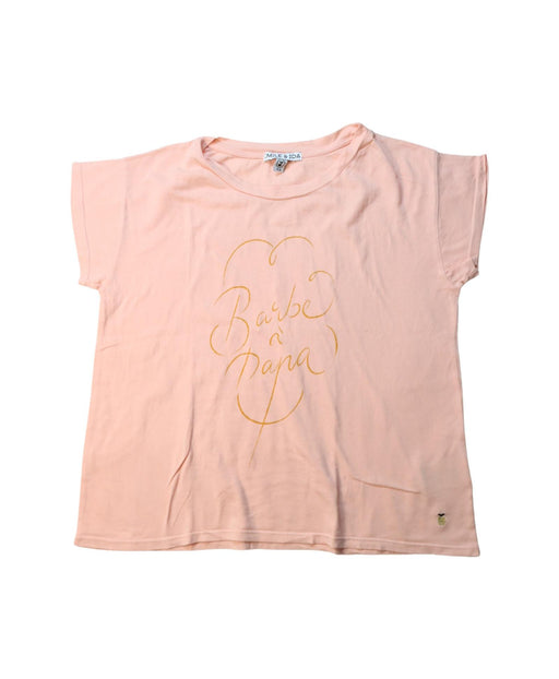 A Peach Short Sleeve T Shirts from Emile et Ida in size 12Y for girl. (Front View)