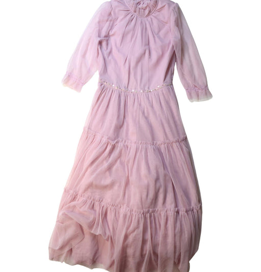 A Pink Long Sleeve Dresses from Velveteen in size 12Y for girl. (Front View)
