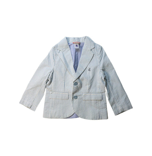 A Blue Blazers from Petit Bateau in size 3T for boy. (Front View)