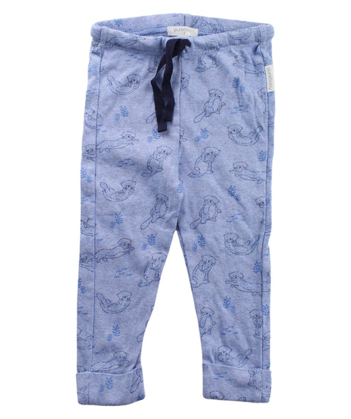 A Blue Sweatpants from Purebaby in size 12-18M for girl. (Front View)