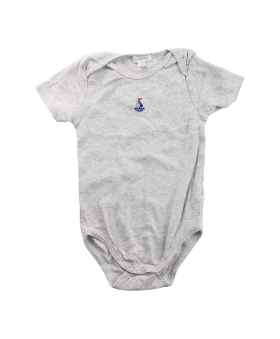 A White Short Sleeve Bodysuits from Purebaby in size 12-18M for boy. (Front View)