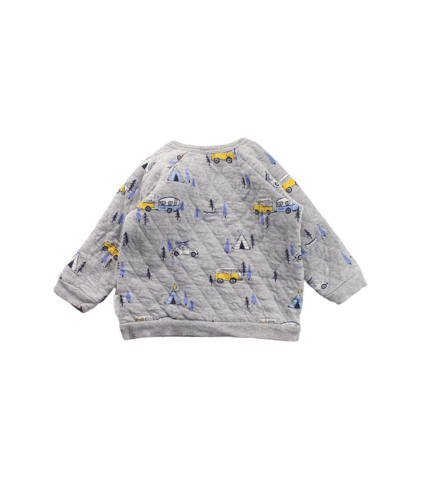 A Grey Puffer/Quilted Jackets from Purebaby in size 12-18M for boy. (Back View)